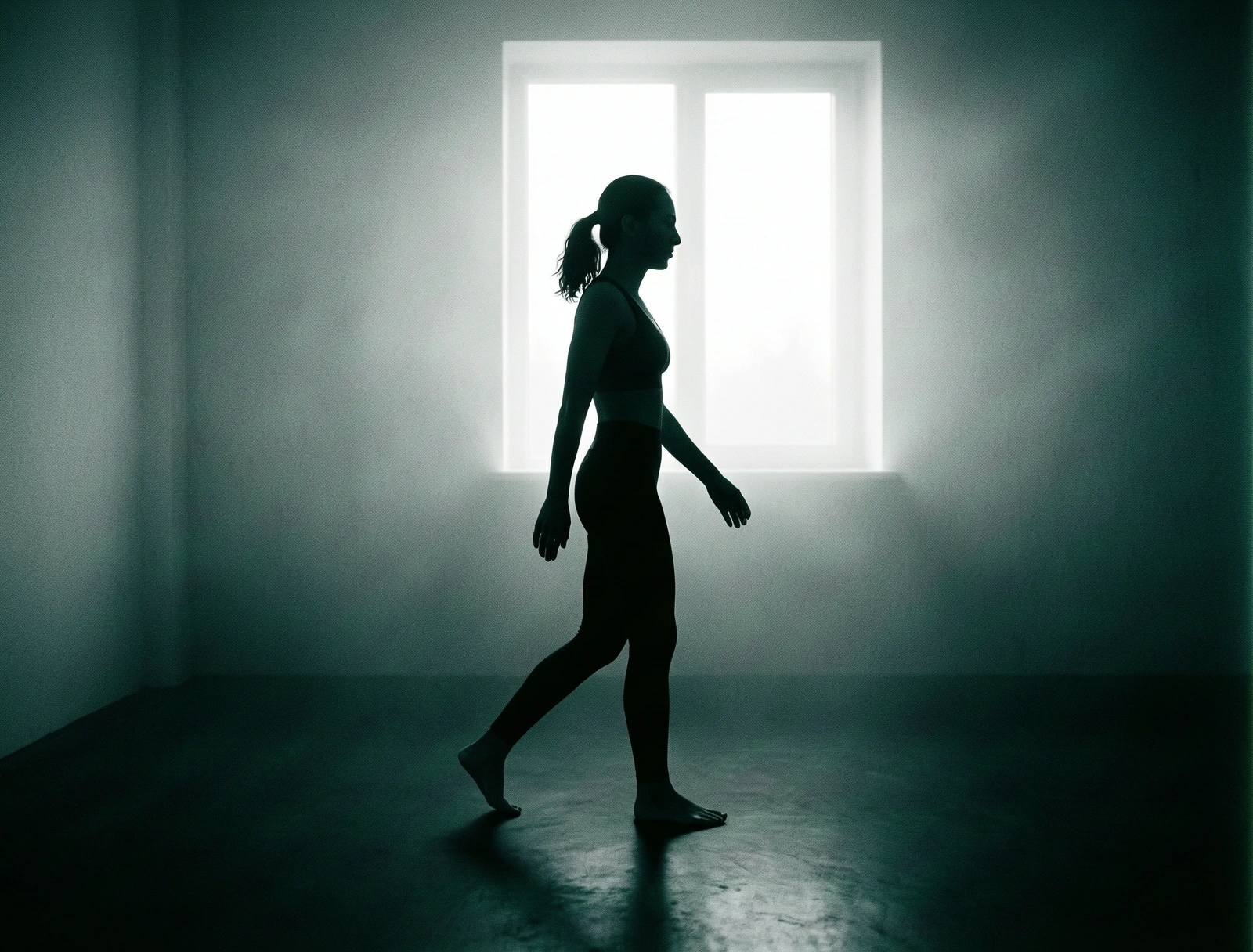 Movement and light in morning mist